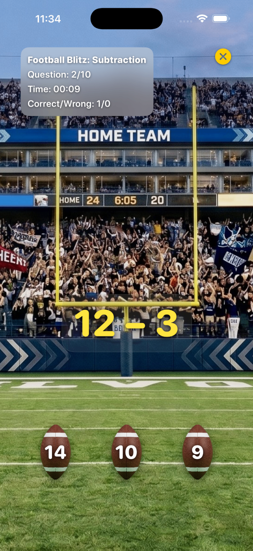 Football Blitz field-goal math mode